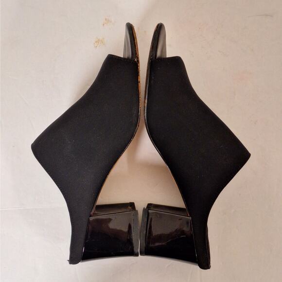 Donald J Pliner Ellis Sandals 7.5 Black Block‎ Heel Open Toe Slip On Slide Mule - Picture 7 of 9
